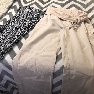 Canvas pants, black and white stretch dress pants.
